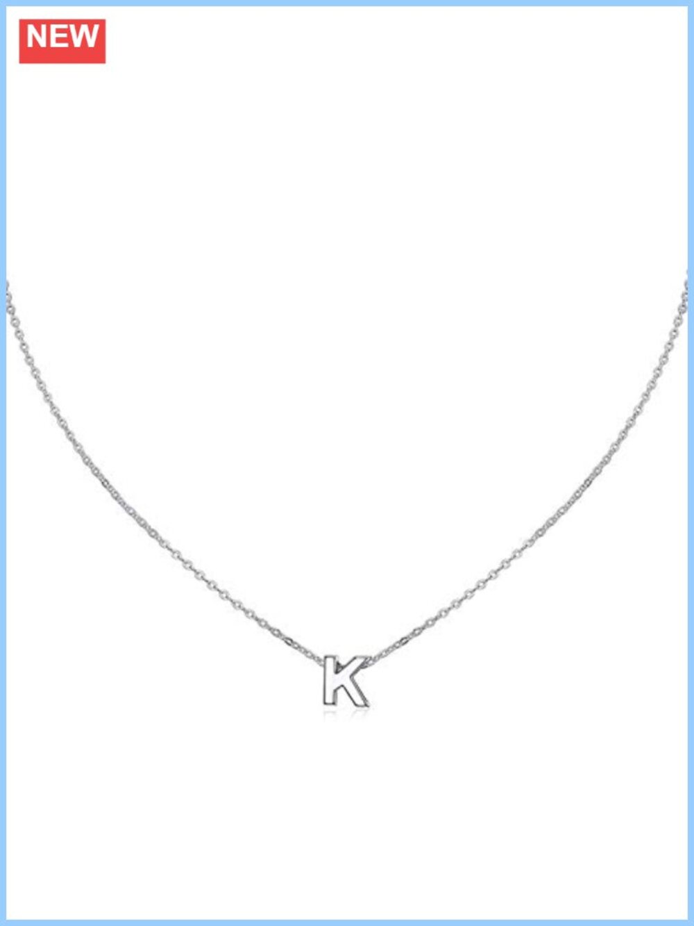 Stainless Steel Small Initial Necklace, 18K Gold Plated Tiny Letter Pendant